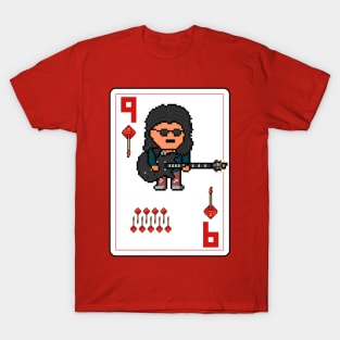 Pixelrockstars Nine of Diamonds Playing Card T-Shirt